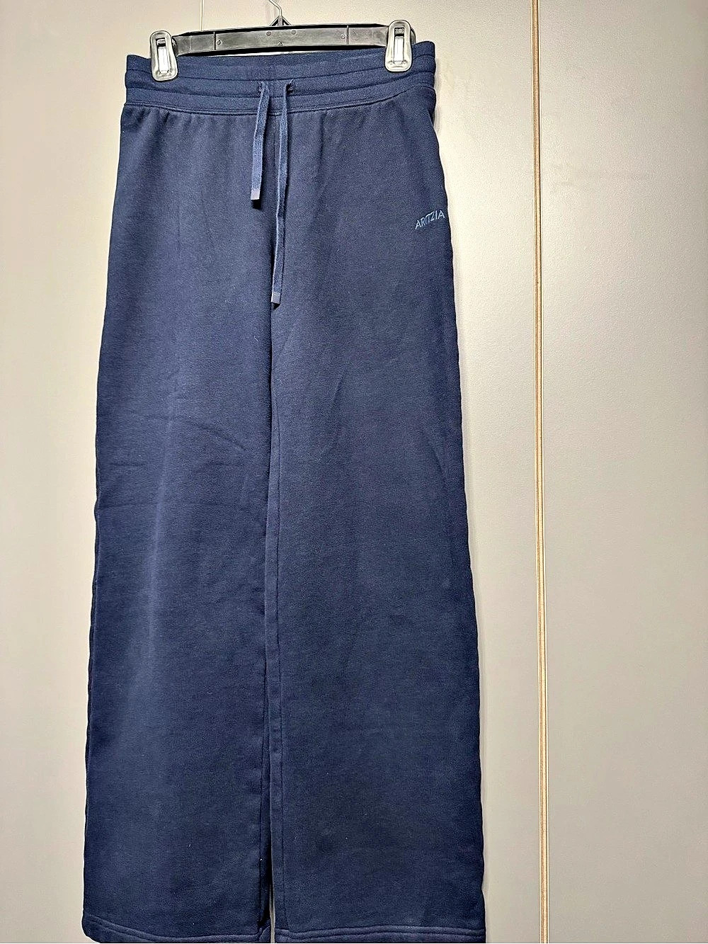 Aritzia Cozy Sweatfleece Perfect Banded Sweatpant Wide Leg Blue XS